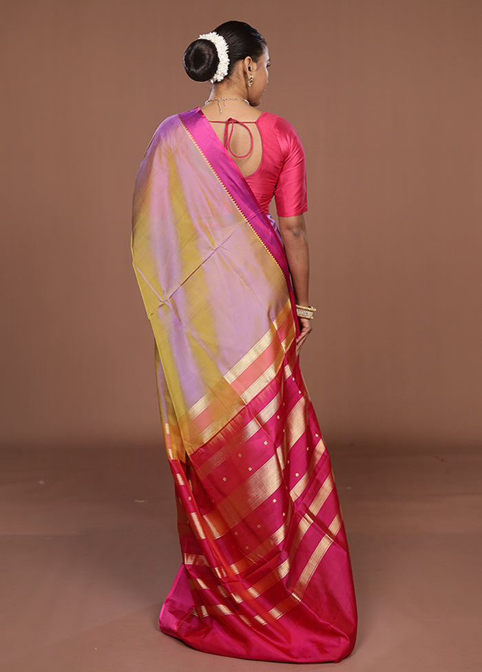 Cream Pure Cotton Saree With Blouse Piece