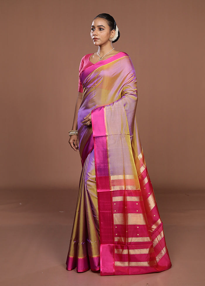 Cream Pure Cotton Saree With Blouse Piece