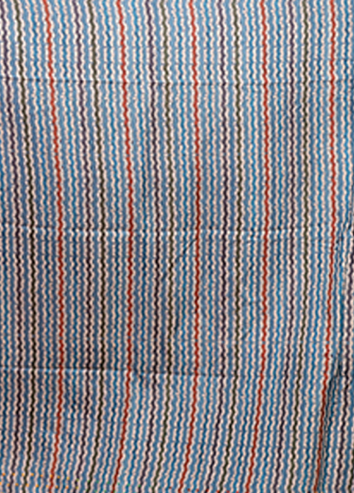 Blue Tussar Silk Saree With Blouse Piece