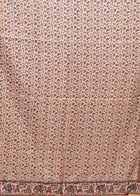 Cream Tussar Silk Saree With Blouse Piece