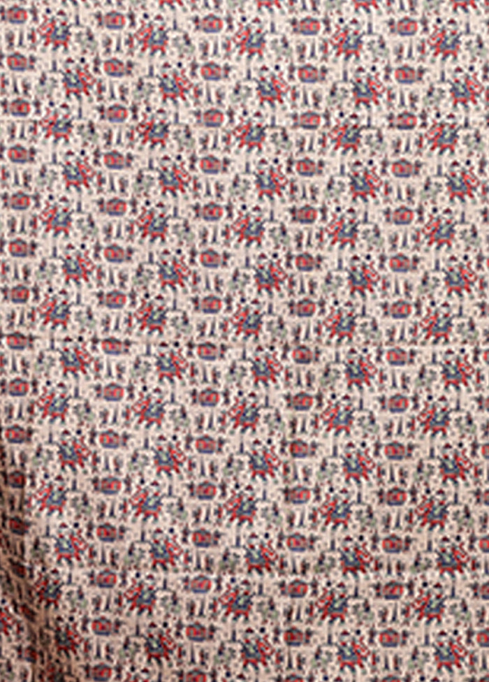 Cream Tussar Silk Saree With Blouse Piece