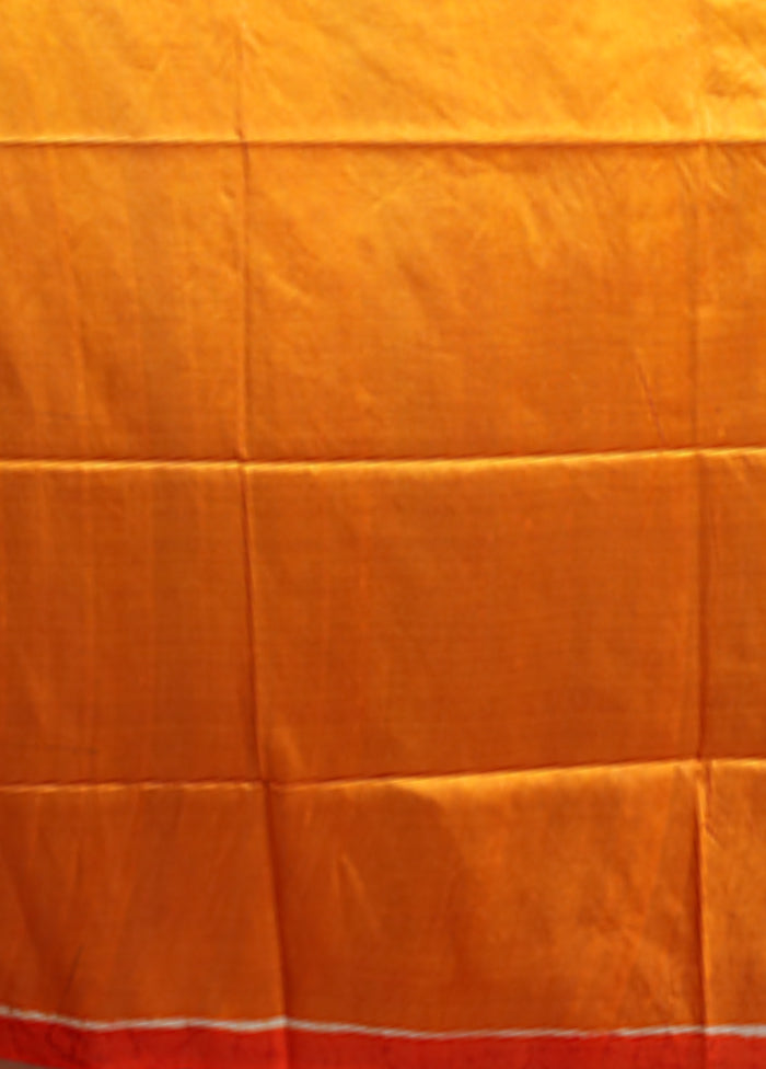 Cream Printed Pure Silk Saree Without Blouse Piece