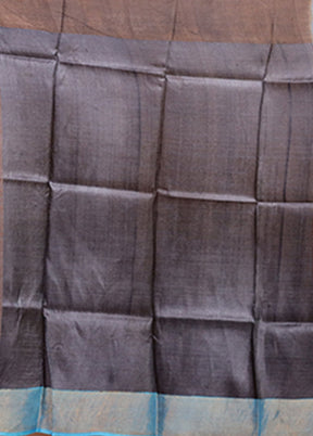 Blue Tussar Silk Saree With Blouse Piece