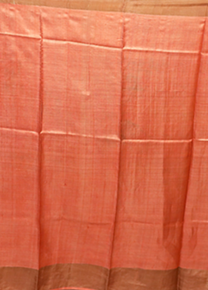 Green Tussar Silk Saree With Blouse Piece