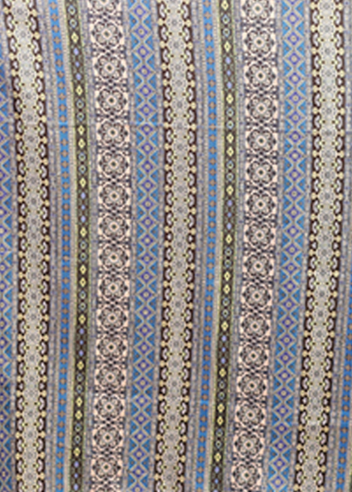 Grey Tussar Silk Saree With Blouse Piece