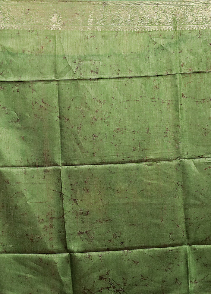 Grey Tussar Silk Saree With Blouse Piece