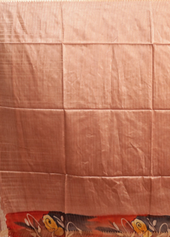 Multicolor Tussar Silk Saree With Blouse Piece