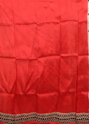 Cream Printed Pure Silk Saree Without Blouse Piece