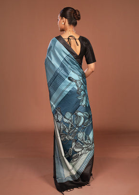 Cream Printed Pure Silk Saree Without Blouse Piece