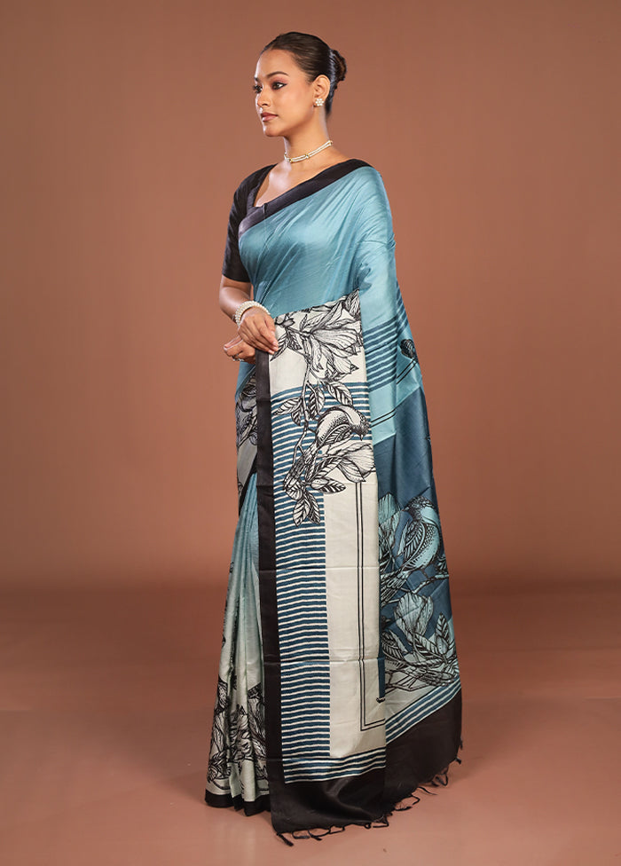 Cream Printed Pure Silk Saree Without Blouse Piece