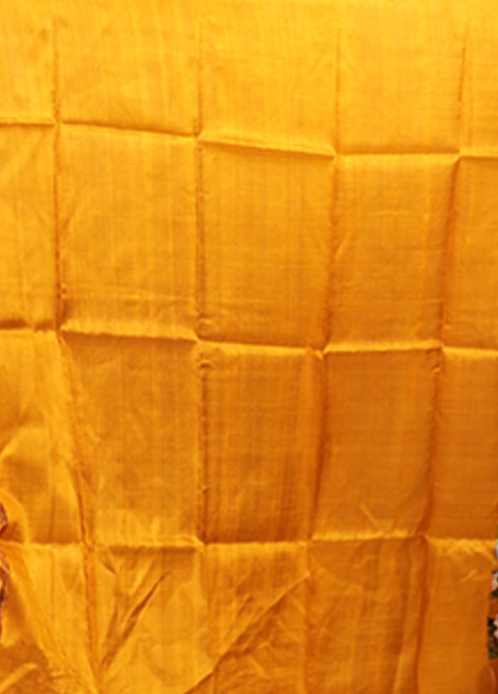 Green Printed Pure Silk Saree Without Blouse Piece