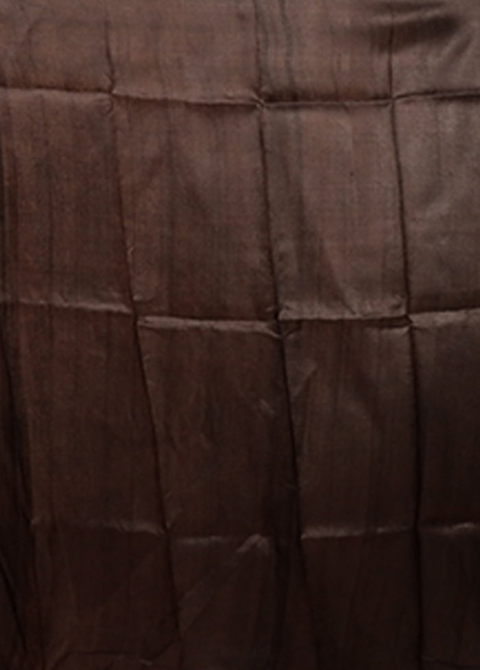 Black Printed Pure Silk Saree Without Blouse Piece