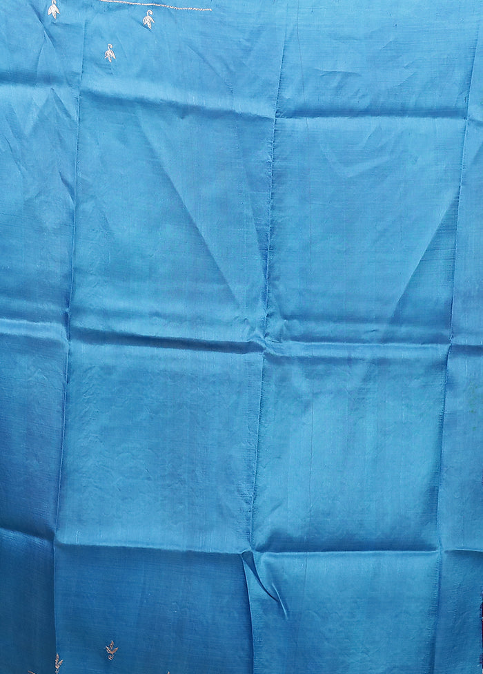 Pink Handloom Tussar Pure Silk Saree With Blouse Piece