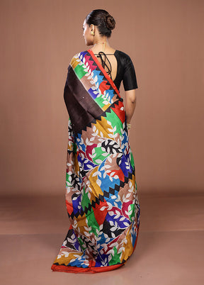 Maroon Handloom Tussar Pure Silk Saree With Blouse Piece