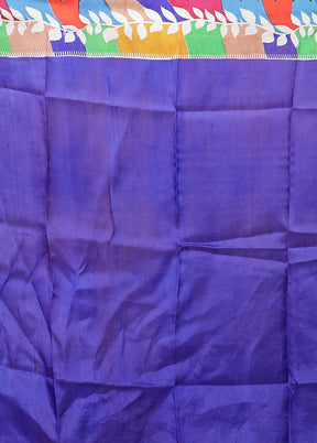 Maroon Handloom Tussar Pure Silk Saree With Blouse Piece