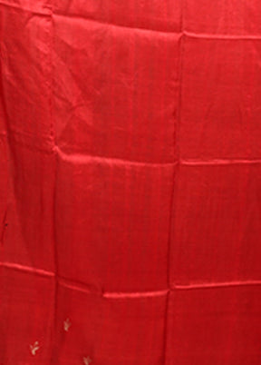 Multicolor Handloom Tussar Pure Silk Saree With Blouse Piece