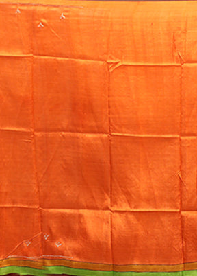 Multicolor Handloom Tussar Pure Silk Saree With Blouse Piece