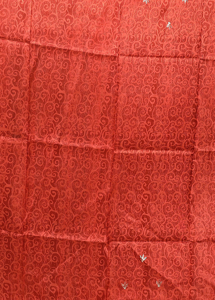 Green Handloom Tussar Pure Silk Saree With Blouse Piece