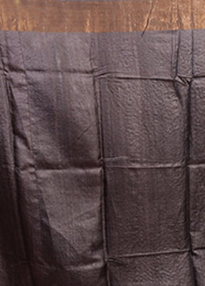 Blue Handloom Tussar Pure Silk Saree With Blouse Piece