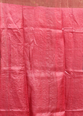 Blue Handloom Tussar Pure Silk Saree With Blouse Piece