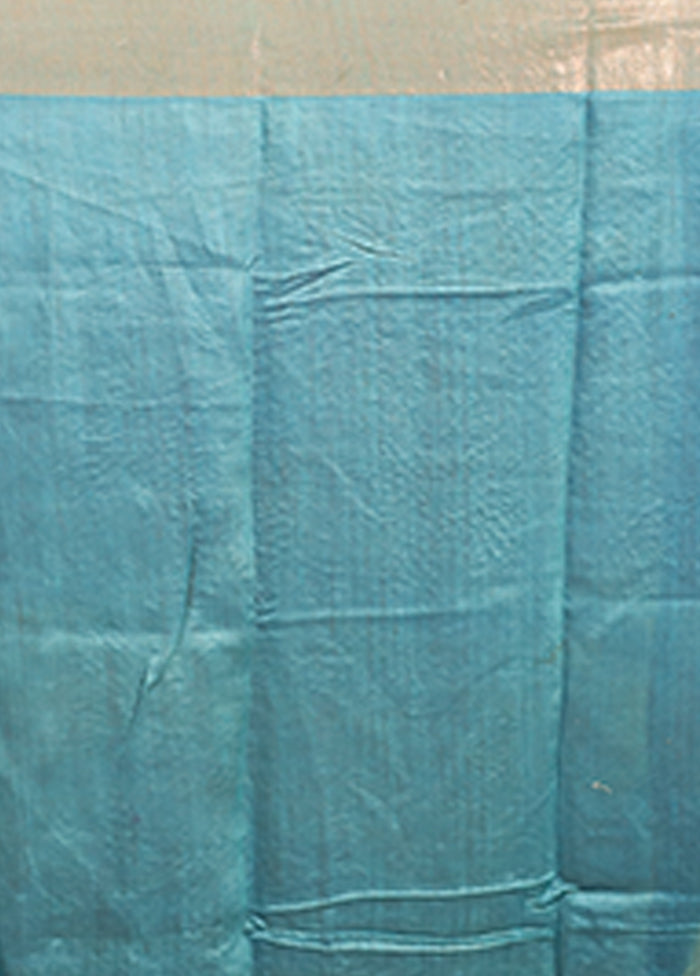 Multicolor Handloom Tussar Pure Silk Saree With Blouse Piece