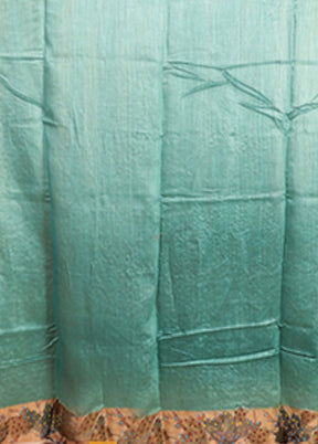 Multicolor Handloom Tussar Pure Silk Saree With Blouse Piece