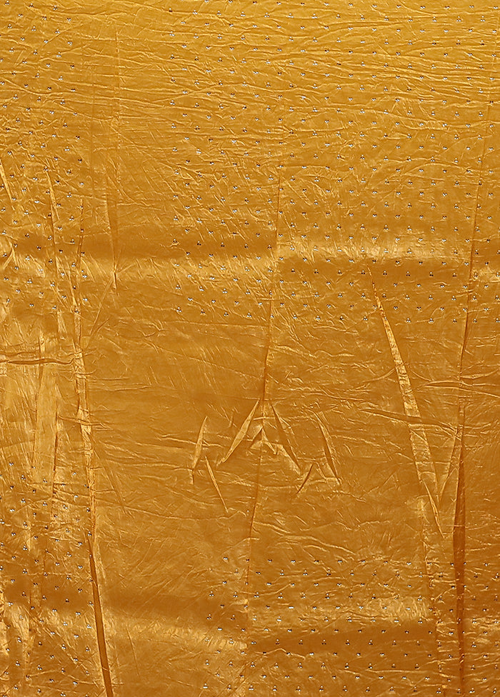 Yellow Tissue Silk Saree With Blouse Piece