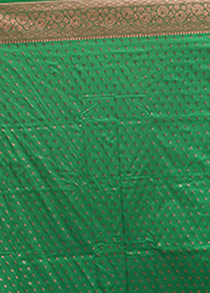 Green Katan Silk Saree With Blouse Piece