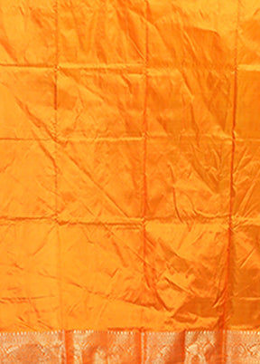Orange Handloom Katan Pure Silk Saree With Blouse Piece