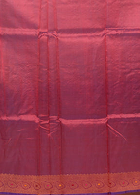 Purple Handloom Pure Organza Saree With Blouse Piece