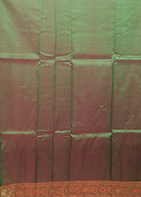 Green Handloom Pure Organza Saree With Blouse Piece