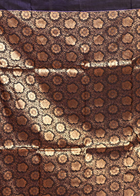 Blue Handloom Katan Pure Silk Saree With Blouse Piece