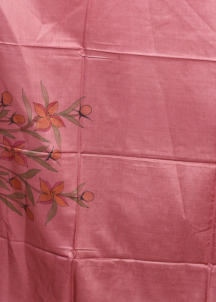 Yellow Handloom Tussar Pure Silk Saree With Blouse Piece