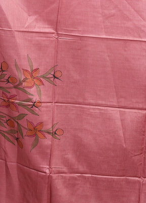 Yellow Handloom Tussar Pure Silk Saree With Blouse Piece