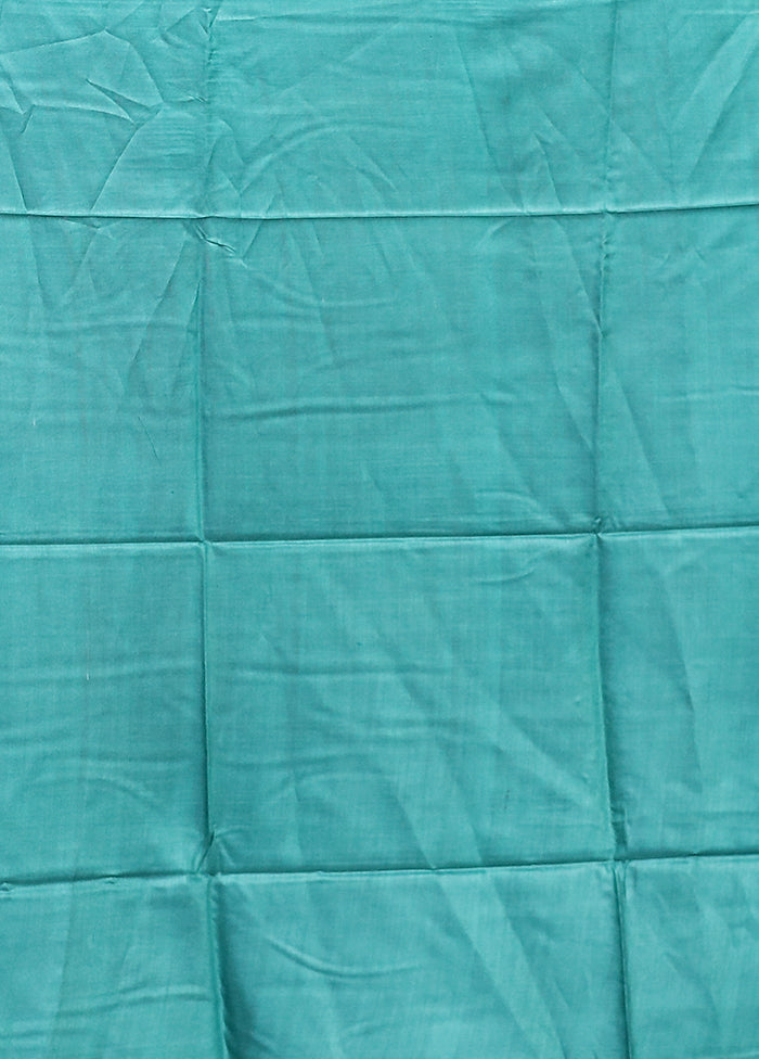 Blue Handloom Tussar Pure Silk Saree With Blouse Piece