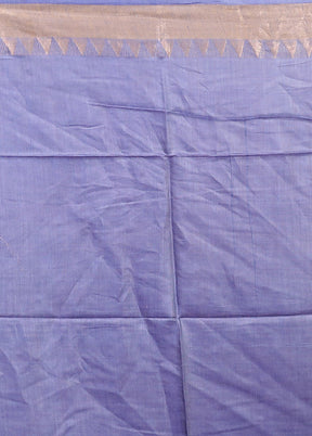 Blue Handloom Tussar Pure Silk Saree With Blouse Piece