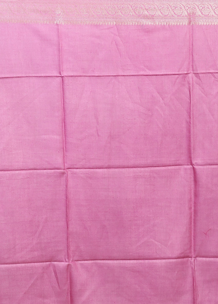 Cream Handloom Tussar Pure Silk Saree With Blouse Piece