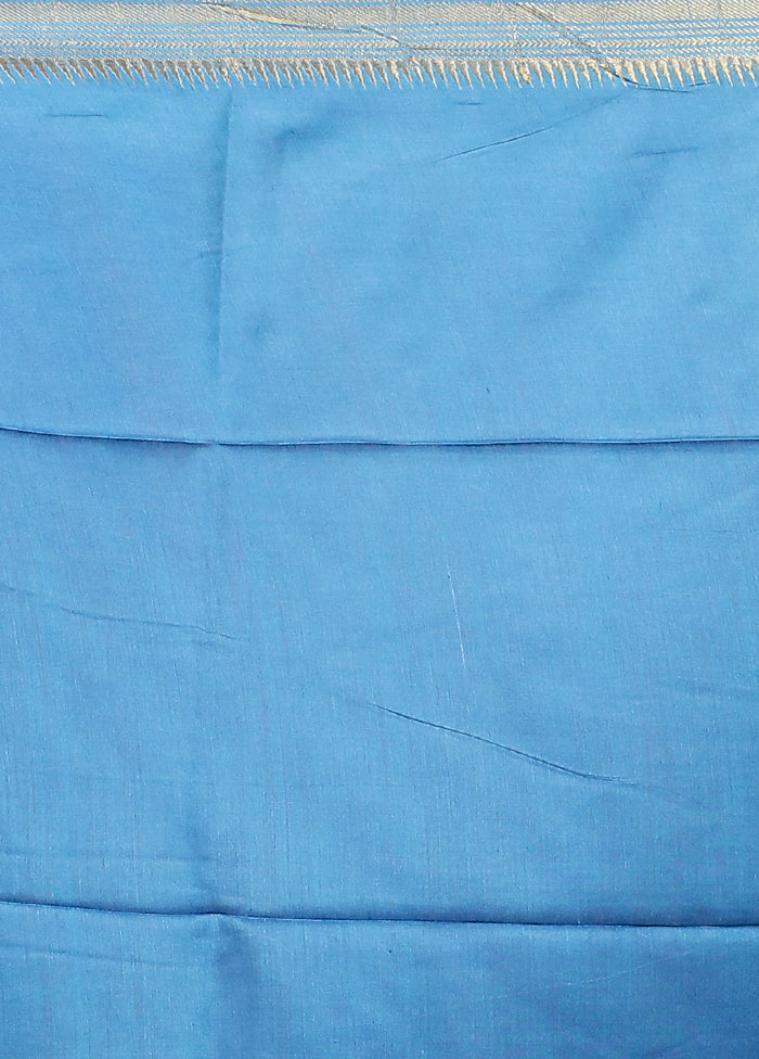 Cream Handloom Tussar Pure Silk Saree With Blouse Piece