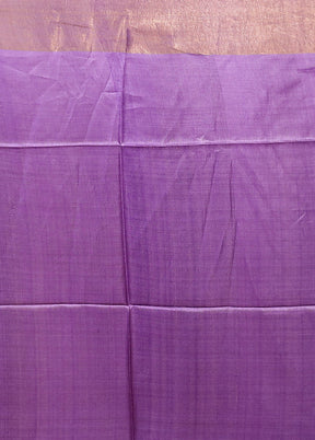 Purple Tussar Silk Saree With Blouse Piece