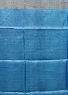 Blue Tussar Silk Saree With Blouse Piece