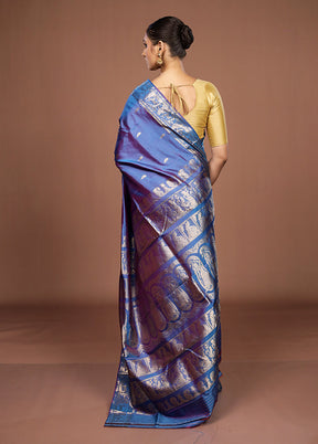 Green Handloom Baluchari Pure Silk Saree With Blouse Piece