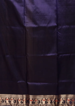 Blue Handloom Baluchari Pure Silk Saree With Blouse Piece