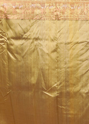 Green Handloom Baluchari Pure Silk Saree With Blouse Piece