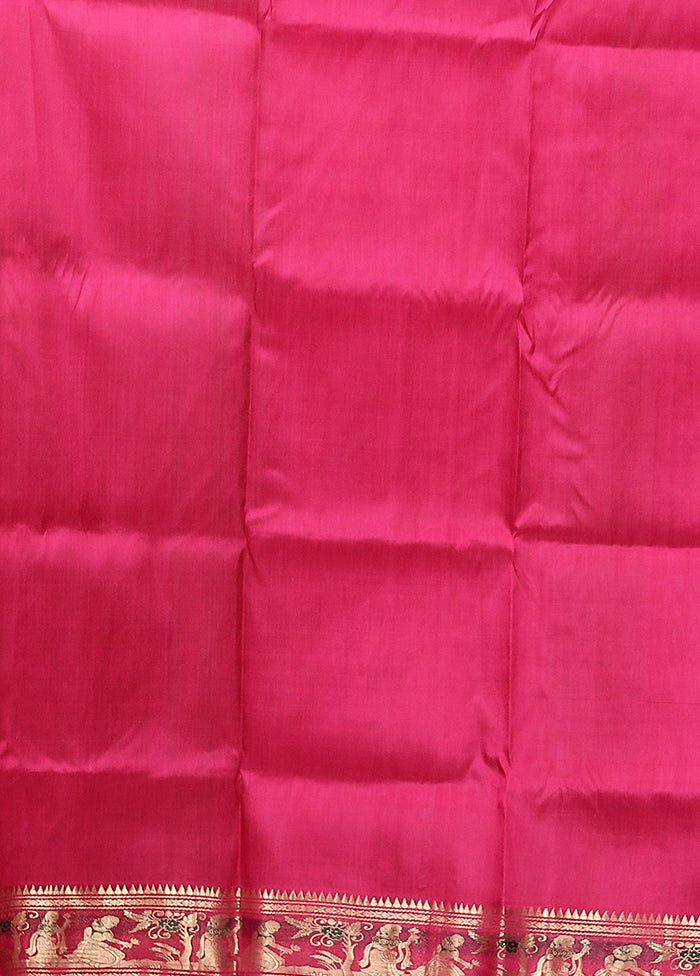 Pink Handloom Swarnachuri Pure Silk Saree With Blouse Piece