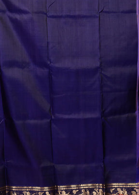 Blue Handloom Swarnachuri Pure Silk Saree With Blouse Piece