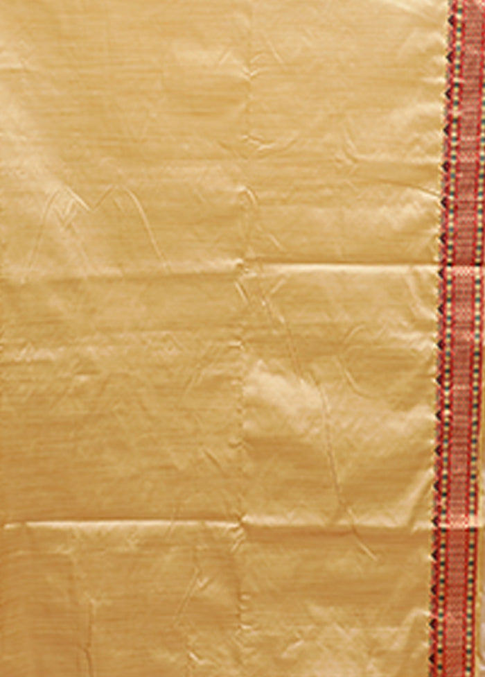 Cream Assam Silk Saree With Blouse Piece