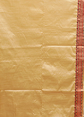 Cream Assam Silk Saree With Blouse Piece