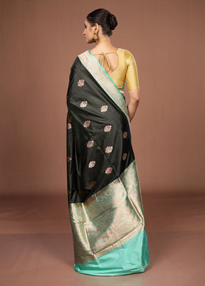 Green Handloom Katan Pure Silk Saree With Blouse Piece