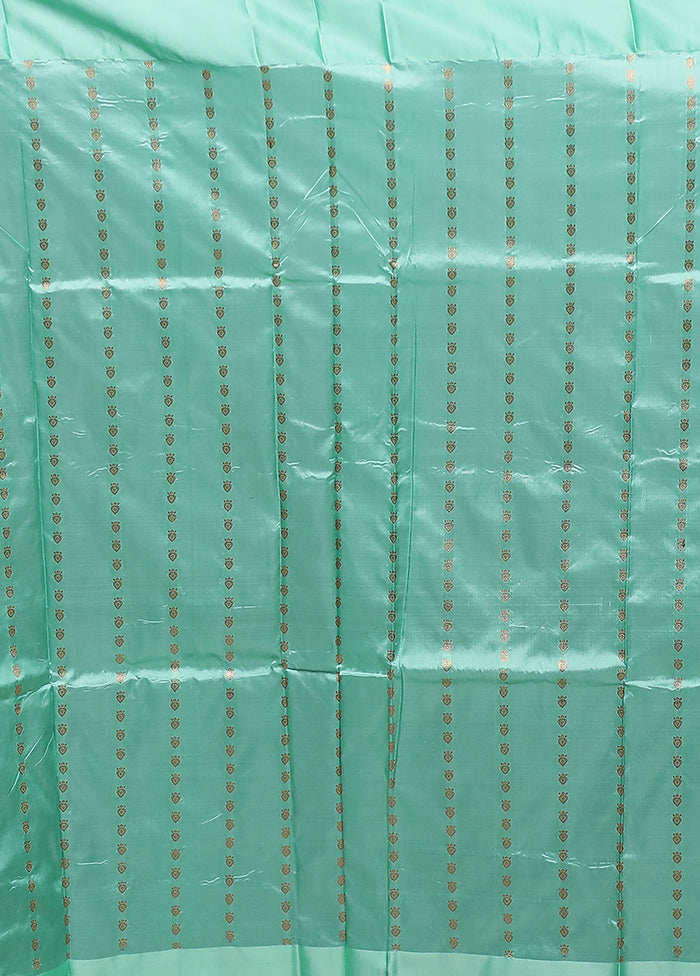 Green Handloom Katan Pure Silk Saree With Blouse Piece