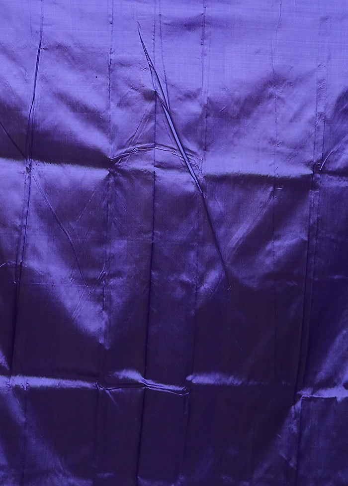 Blue Handloom Katan Pure Silk Saree With Blouse Piece